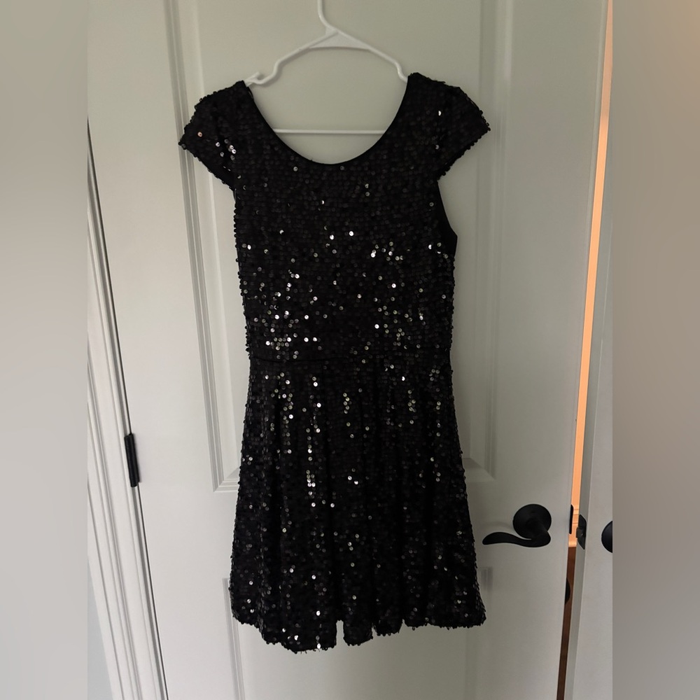 dELiA*s Black Sequin Fit and Flare Mini Dress